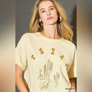 Umgee Round Neck French Terry Top